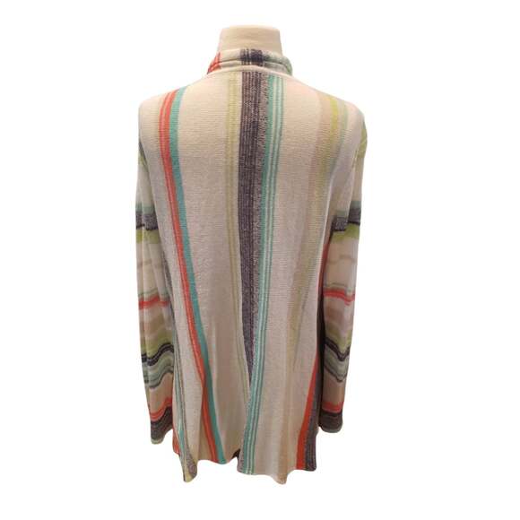 Etcetera Colorful Knit Wrap Cardigan Sweater Multicolor Draped Open Front Size L - Picture 6 of 7